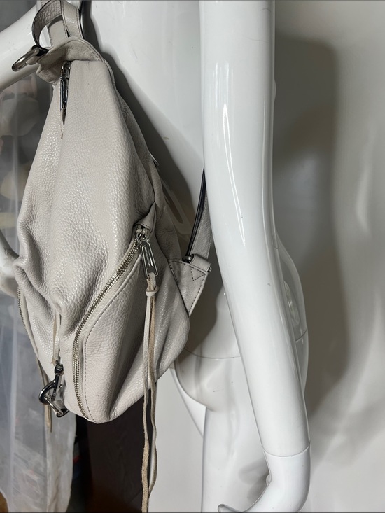 Rebecca Minkoff Julian Gray Pebble Leather Backpack with silver-tone hardware main image 10
